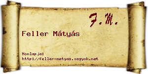 Feller Mátyás névjegykártya